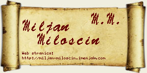Miljan Miloščin vizit kartica